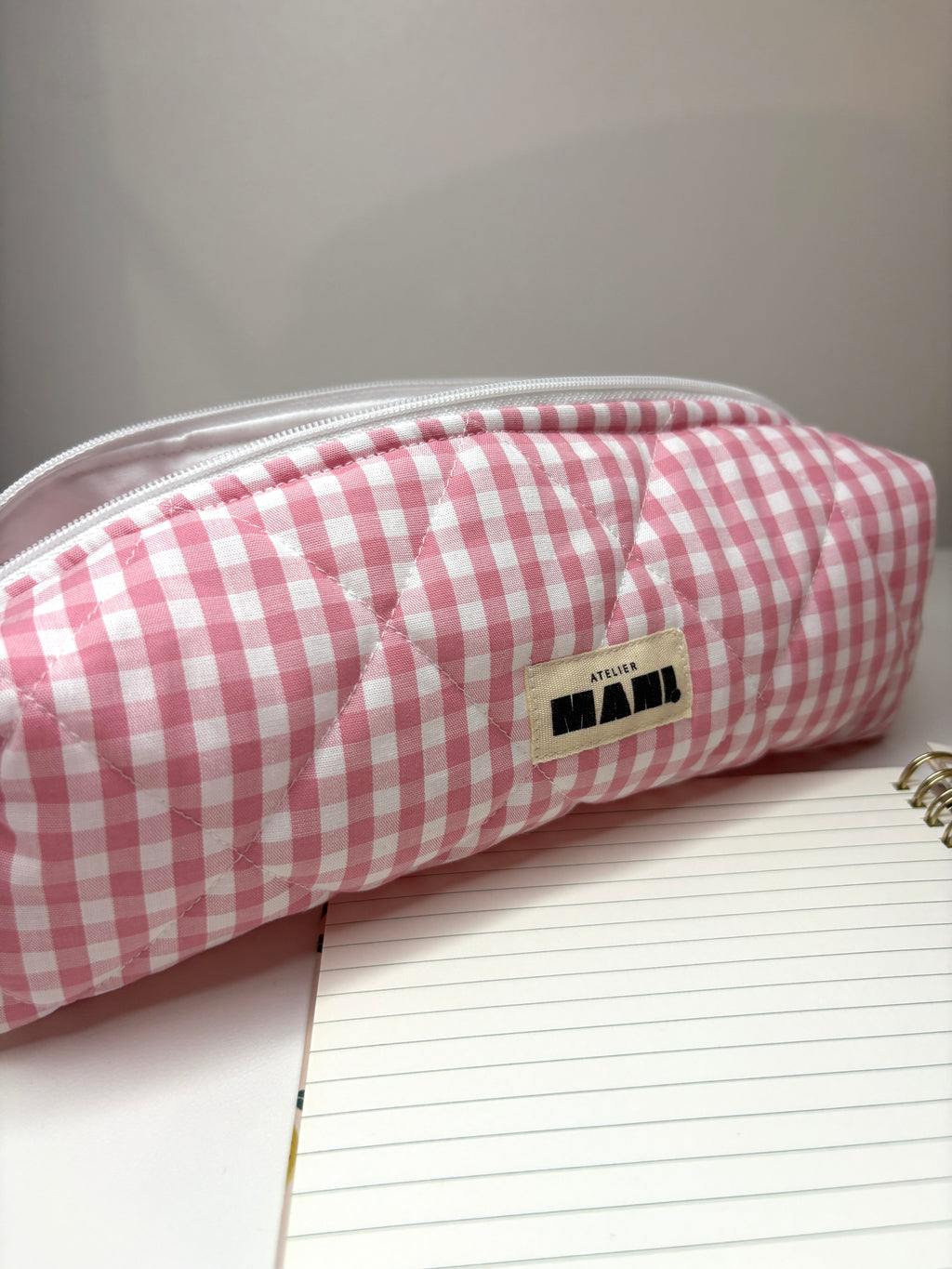 Trousse scolaire - vichy rose