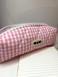 Trousse scolaire - vichy rose