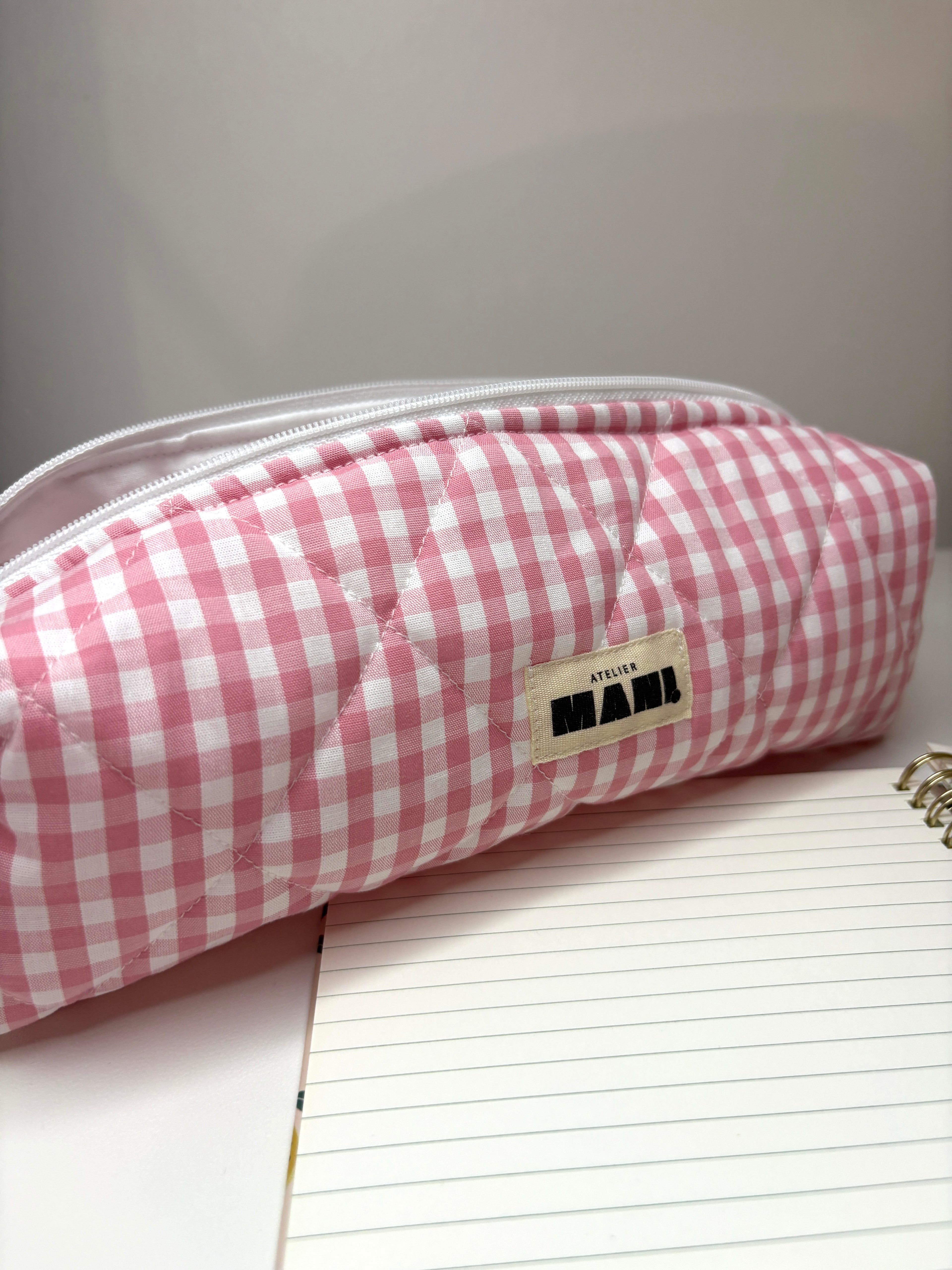 Trousse scolaire - vichy rose