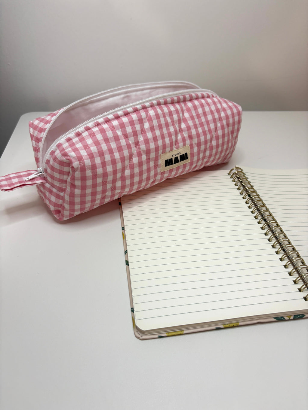 Trousse scolaire - vichy rose