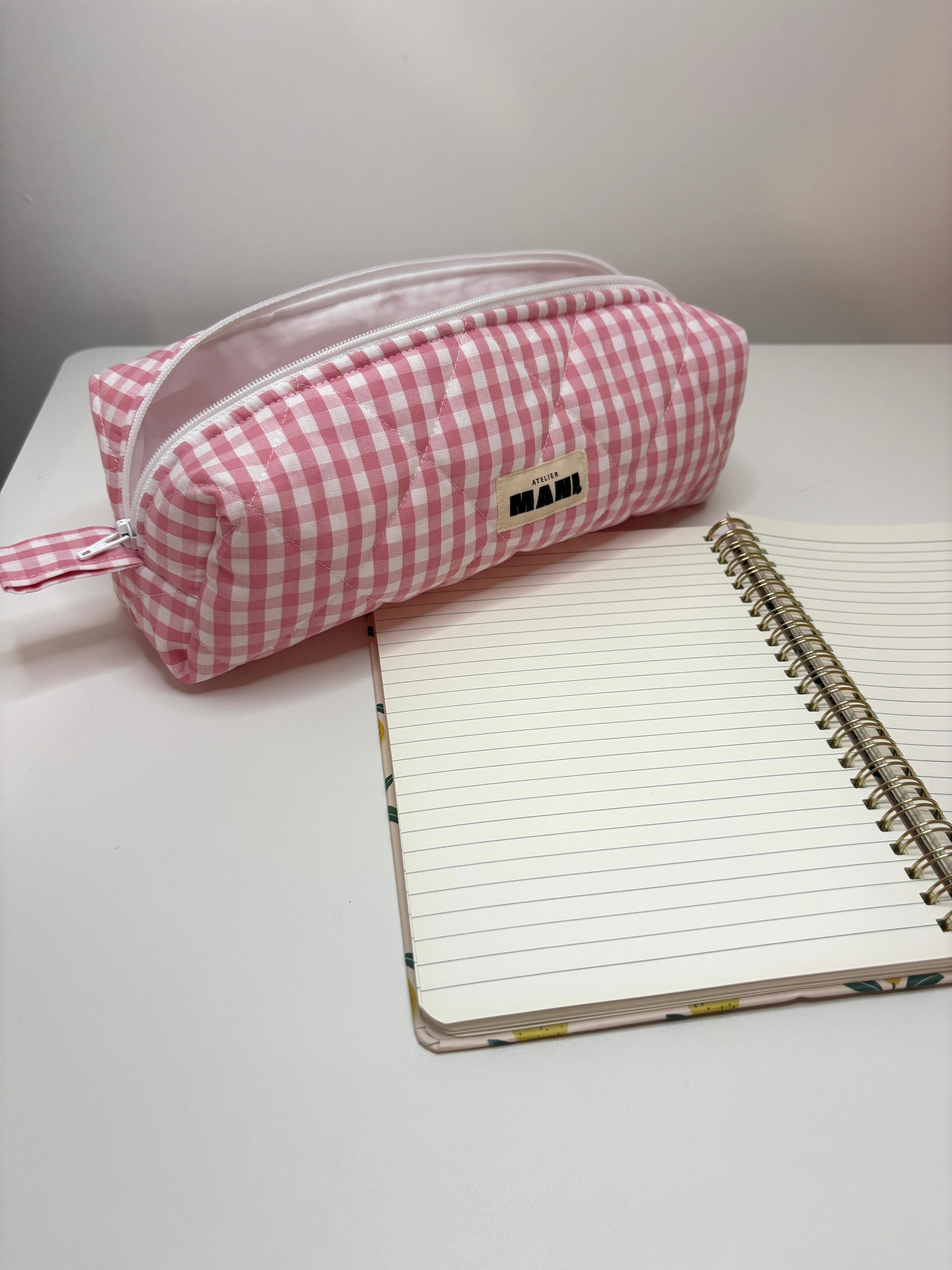 Trousse scolaire - vichy rose