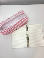 Trousse scolaire - vichy rose