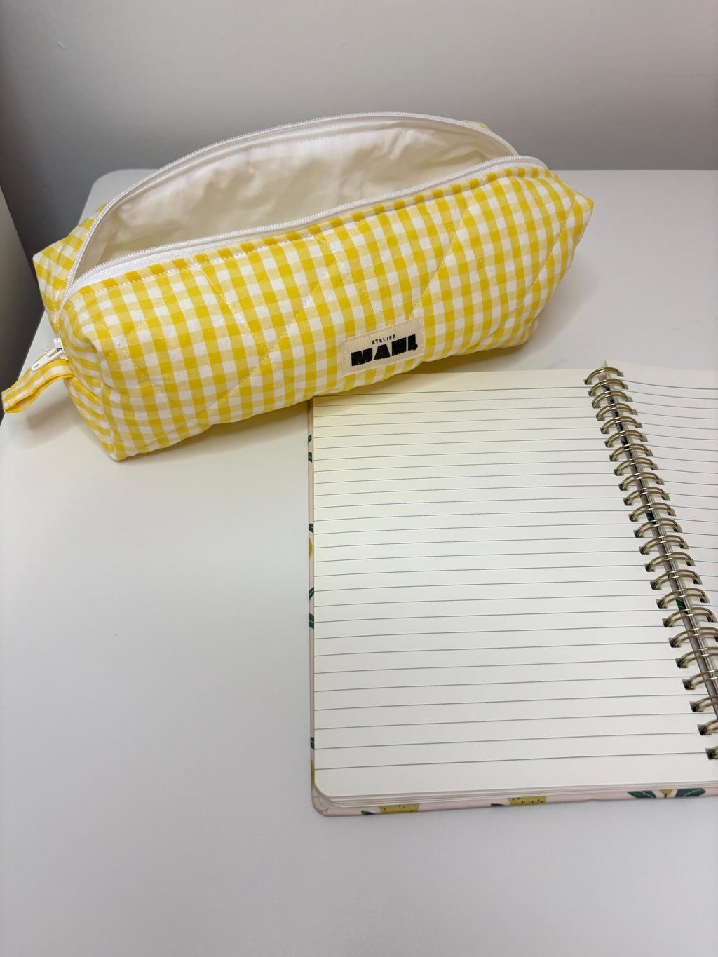 Trousse scolaire - vichy jaune